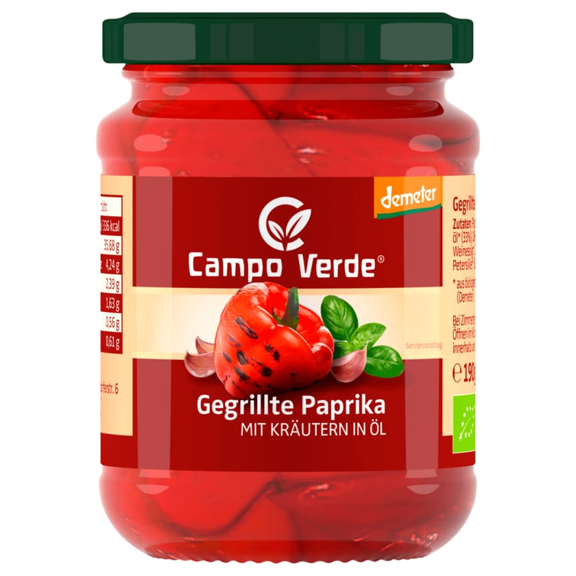 Campo Verde Demeter gegrillte Paprika 190g